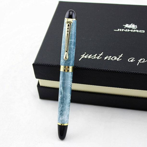 Hayman Jinhao x450 Gold Plated Marble Blue Finish Fountain Pen