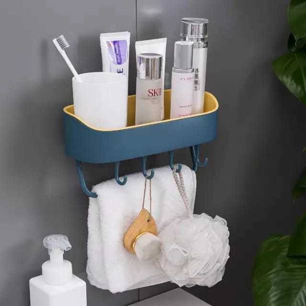 Well Set bathroom shelf bottle holder shampoo stand multi purposes Plastic Wall Shelf
