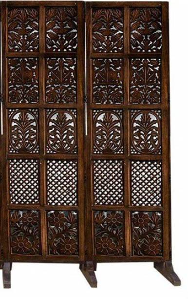 Artesia Handcrafted 2 Panel Solid Wood Decorative Screen Room Partition With Stand Solid Wood Decorative Screen Partition