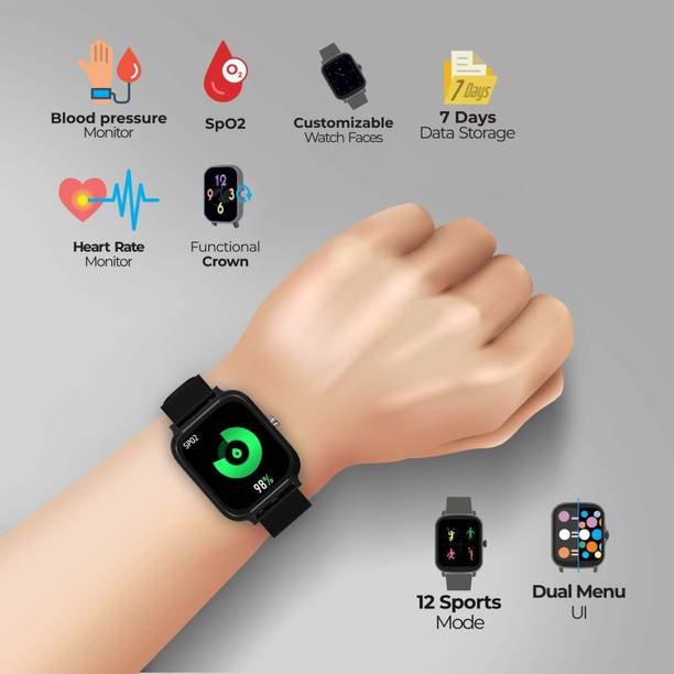 Shop ZEBRONICS ZEBFIT8220CH Smartwatch (Black Strap, Free Size