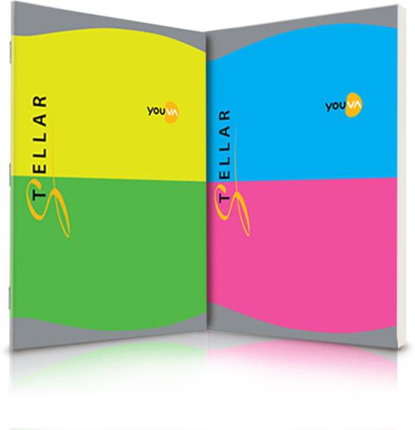 NAVNEET Youva Stellar Attractive Cover Long Book For Students, Pack of 2, Assorted A4 Note Book Single Rule 324 Pages
