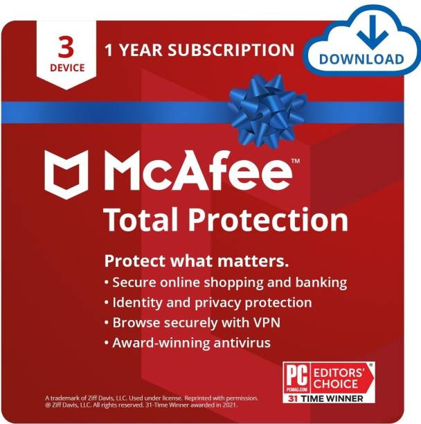 McAfee 3 PC 1 Year Total Security (Email Delivery - No CD)