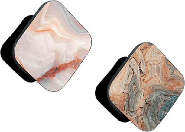 iCopertina Pack of 2 Orange White Marble And Orange Grey Marble Mobile Holder