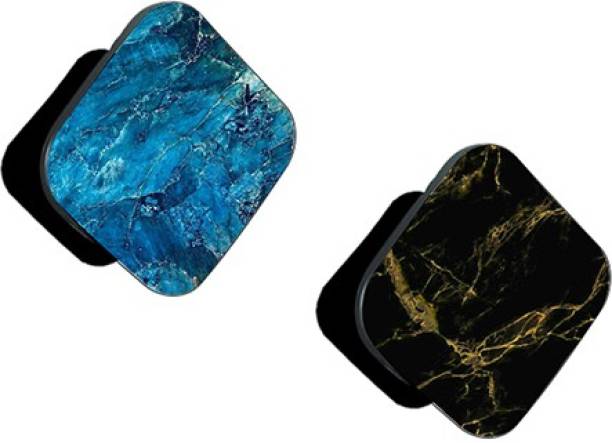 iCopertina Pack of 2 Ocean Blue Marble And Black Golden Marble Mobile Holder