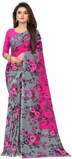 linza Printed Daily Wear Georgette, Polyester Saree