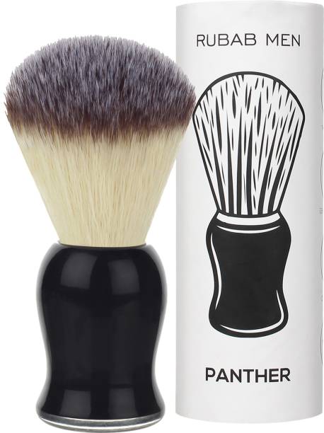 RUBAB MEN Super Soft Cruelty Free Bristles & Premium Ergonomic Handle For A Perfect Start To Your Day - Panther Edition Shaving Brush