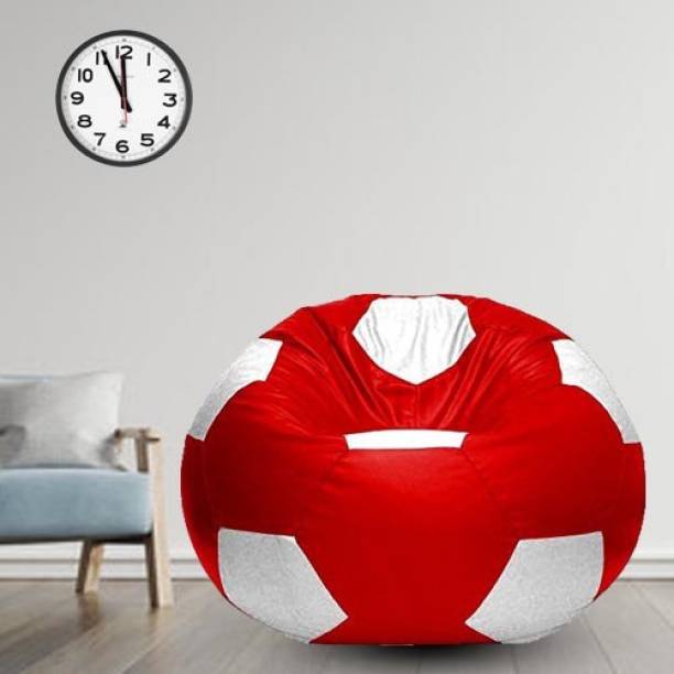 Coaster Shine XXL Artificial Leather Football Bean Bag Filled Bean Bag Footstool  With Bean Filling