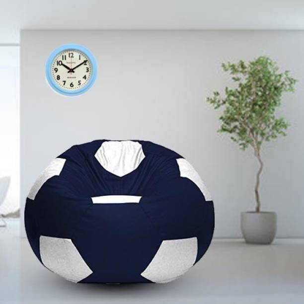 Coaster Shine XXL Artificial Leather Football Bean Bag Filled With 2.5 Kg Premium Quality Beans Bean Bag Footstool  With Bean Filling