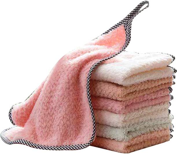 SHIDHMI Coral Fleece Microfiber Dishcloth Hangable Dish Washing Towels Rag Wipe Kitchen Coral Cloth Napkins
