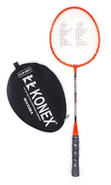 Konex BADMINTON RACKET WITH FREE HEAD COVER Orange Strung Badminton Racquet