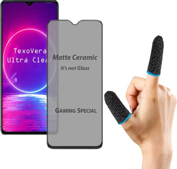 TexoVera Edge To Edge Tempered Glass for Redmi 9 Prime finger sleeve for gaming free fire