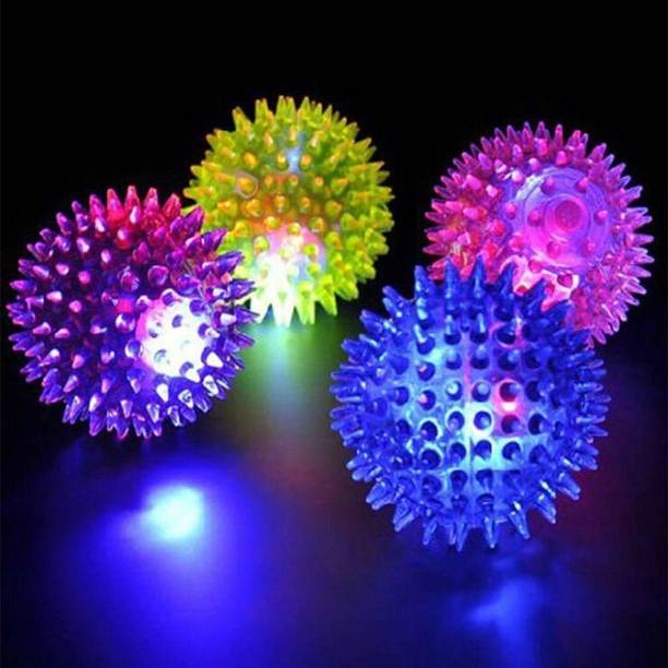 3 Jokers LED Spike Ball Rubber Ball Toy for Kids Boys Girls Pet (Pack of 2) Crazy Ball