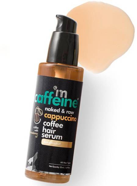 mCaffeine Anti-Dandruff Cappuccino Coffee Hair Serum | Reduces Frizz & Breakage and Detangles Hair with Macadamia Oil and Vitamin E | For Smooth & Shiny Hair | SLS and Paraben Free | 50ml