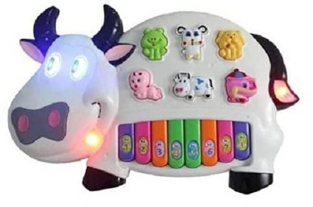 Pulsbery Piano Keyboard Learning Toy with Animals Sounds & Lights for 3+ Years Baby