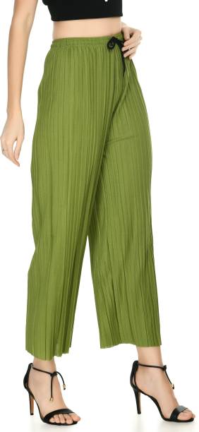GLADLY Relaxed Women Green Trousers