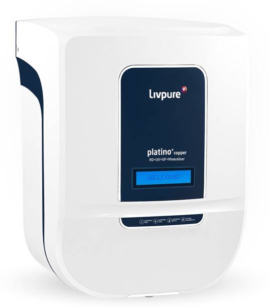 LIVPURE LIV-PLATINO-PLUS-COPPER2000-DX 8.5 L RO + UV + UF + Minerals Water Purifier
