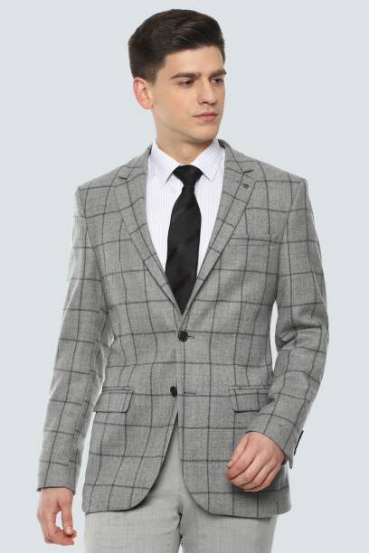 LOUIS PHILIPPE Checkered Single Breasted Formal Men Blazer