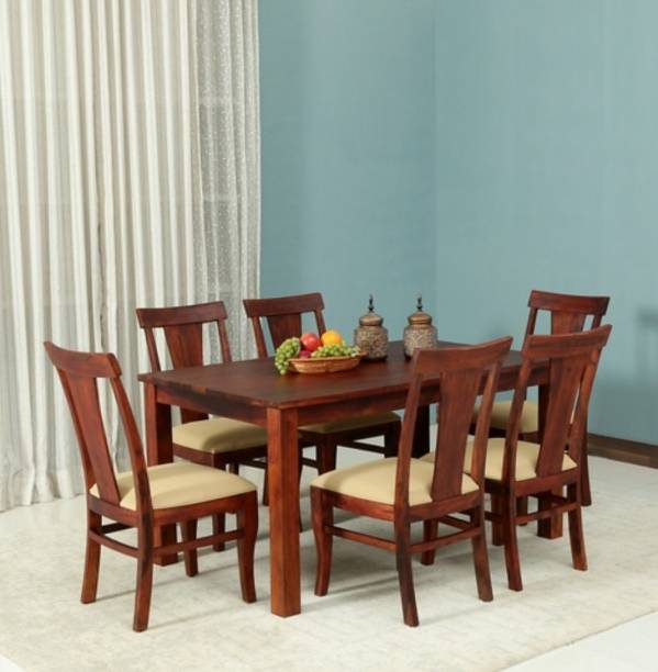 Unique Creation Handicrafts Sheesham Wood 6 Seater Dining Table Set Solid Wood 6 Seater Dining Set