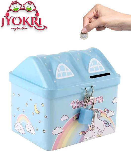 jYOKRi Best Value Best Buy For Your Kids Coin Bank It is a unicorn imprint coin Bank or piggy bank that comes for both Boys and Girls, so let your child learn to save money and make them learn the value of money. best thing for Birthday return gifts Money Saving Box Coin Bank