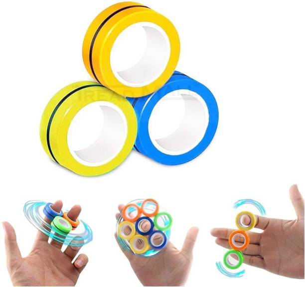 cartpanda Magnetic Rings Fidget Spinner Toy Colorful Ring Props For Anxiety, Stress Relief