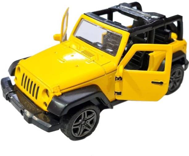 IndusBay 4.5 Inches Diecast Metal alloy Jeep Toy Pull back Door opening car SUV for Boys