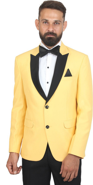 blazer on yellow shirt