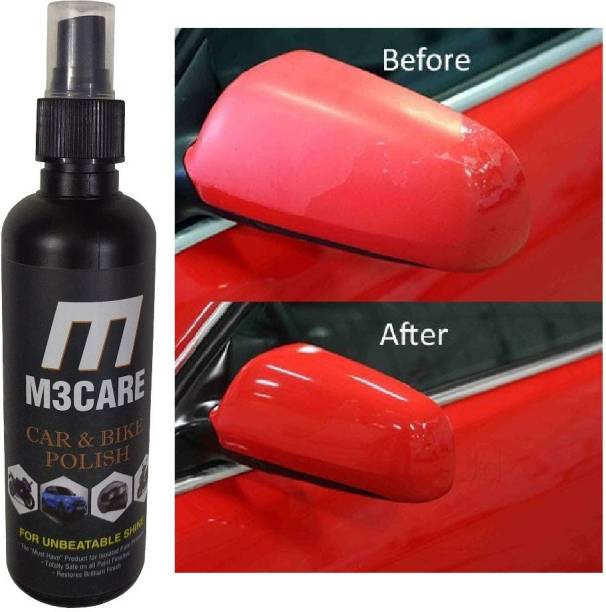 M3CARE Liquid Car Polish for Metal Parts, Leather, Headlight, Dashboard, Exterior, Chrome Accent, Windscreen, Bumper