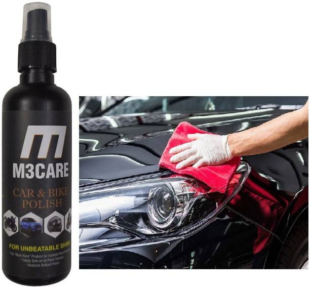 M3CARE Liquid Car Polish for Headlight, Windscreen, Bumper, Dashboard, Chrome Accent, Exterior, Metal Parts, Leather