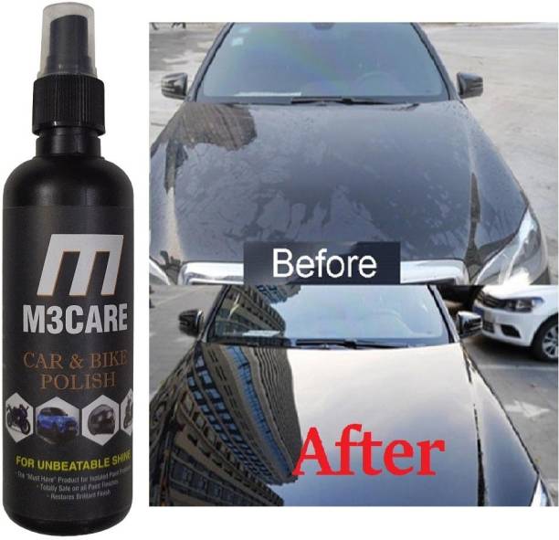 M3CARE Liquid Car Polish for Chrome Accent, Dashboard, Bumper, Headlight, Exterior, Metal Parts, Windscreen, Tyres, Leather