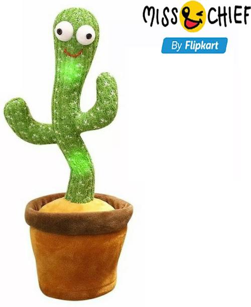 Miss & Chief by Flipkart Dancing Cactus Talking Toy, Cactus Plush,Wriggle & Singing Recording Repeat Toy