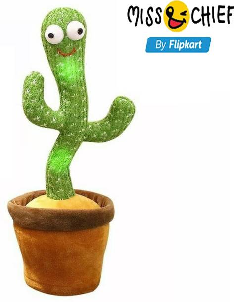 Miss & Chief Dancing,Singing Plush Toy Cactus with Lighting&Recording Function Education Toys
