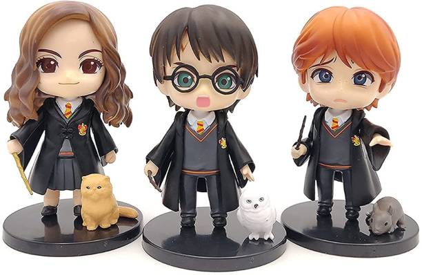 RVM Toys Harry Potter 3 Pcs Action Figure Toy Set for Office, Car and Cake Topper (P)