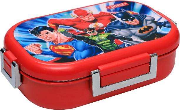 JAYPEE Missteel kids Lunch Box with Super Man design print Red 2 Containers Lunch Box