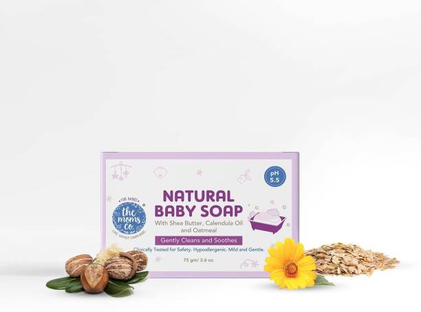 The Moms Co. Natural Baby Soap (pack of 1) with mono carton - 75 gm