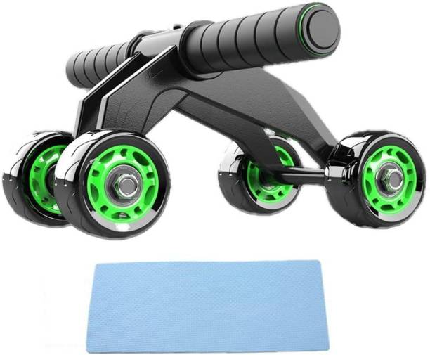 Shopeleven Anti Skid Abdominal Ab Four Roller Exercise Wheel with Knee Mat for Stomach Ab Exerciser