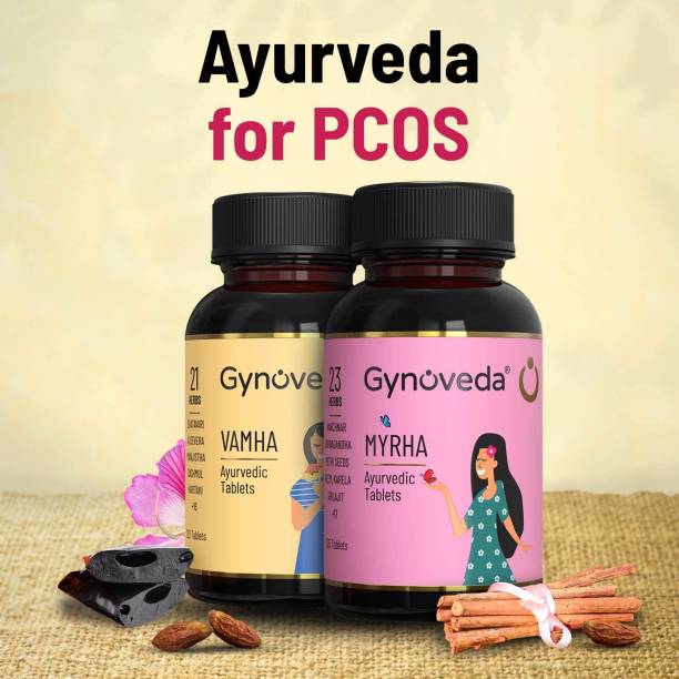 Gynoveda PCOS PCOD Delayed Irregular Periods Unusual Weight gain. PCOS Ayurvedic Pills. 1 month pack. Balance Hormones