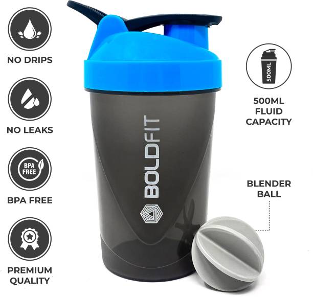 BOLDFIT Shaker Bottle For Protein Shake-Gym Sipper Bottle For Men & Women 500ml Leak Proof 500 ml Shaker
