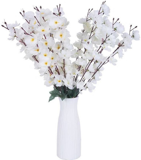 Everyday low prices White Vase with Pink and White Artificial Flowers