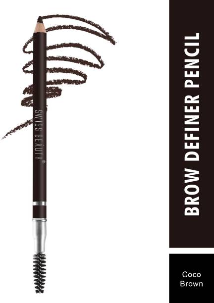 SWISS BEAUTY 2 in 1 Dual Function Eyebrow Pencil with Spoolie Brush - (Coco Brown, 1,5gm)