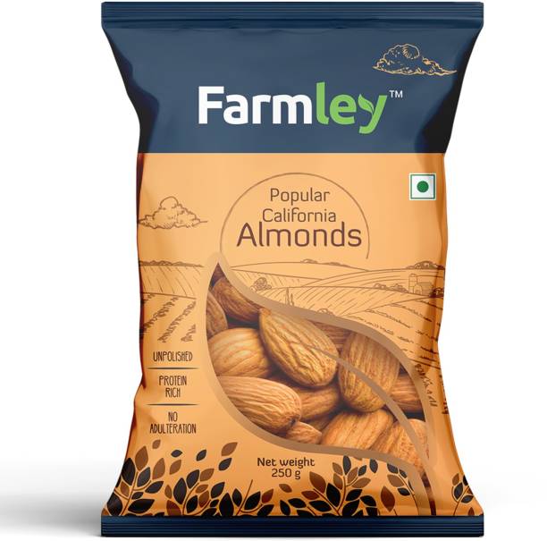 Farmley Popular California Almonds, Tasty, Crunchy, Nutritious Badaam (250 g) Almonds