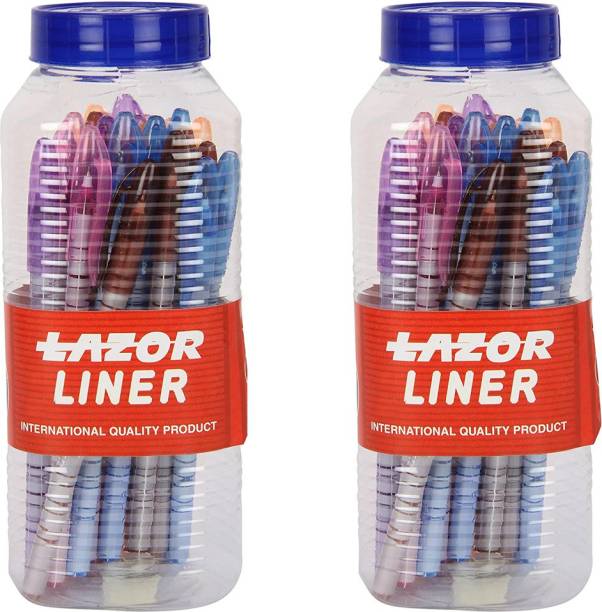 Linc LAZOR LINER USE & THROW 50 PCS PEN | 2 JAR Ball Pen