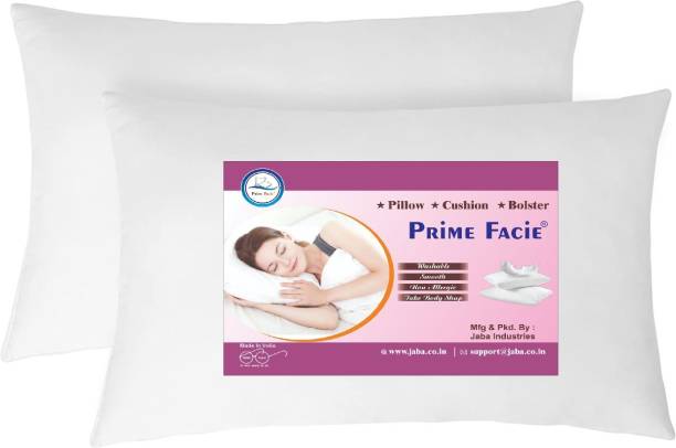 prime facie Cotton, Microfibre, Polyester Fibre Solid, Abstract Sleeping Pillow Pack of 2