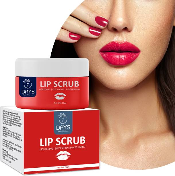 7 Days Lip scrub for dark tanned darkened lips Lip Shine, Glossy, Soft With Moisturize Scrub