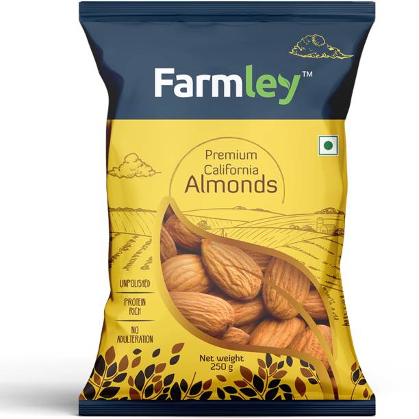 Farmley Premium California Almonds, 100% Natural, 2 Times Crunchier, Badaam (250 g) Almonds