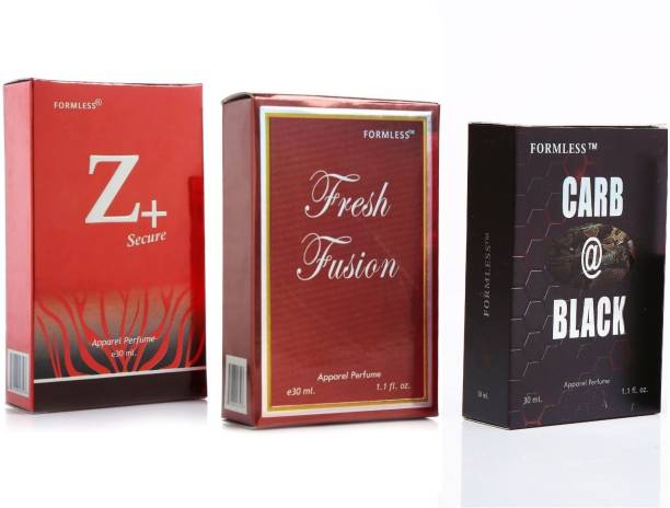 FORMLESS CARB BLACK FRESH FUSION Z+ 30ML 30 ml each 3 Pc Combo Perfume Eau de Parfum  -  90 ml