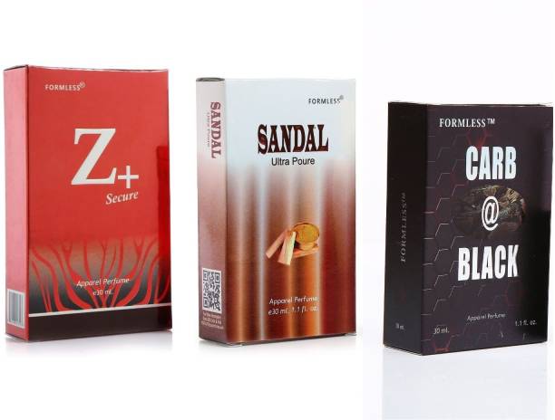 FORMLESS CARB BLACK, & SANDAL, & Z+ 30ML 30 ml each 3 Pc. Top Quality Combo Pack Perfume Eau de Parfum  -  90 ml