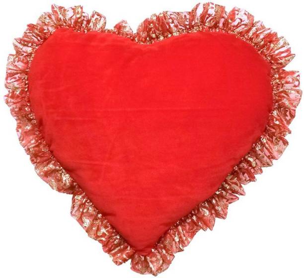 Gemart 369 Freeled Heart Cushion Polyester Fibre Solid Cushion Pack of 1