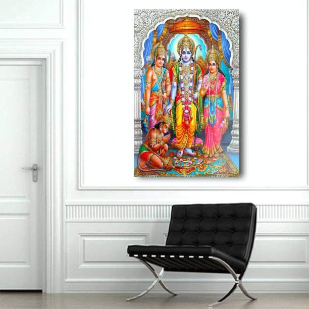 Ordershock Ram Sita Darbar with Hanuman ji God Living Room Home Decor 18 cm Self Adhesive Sticker