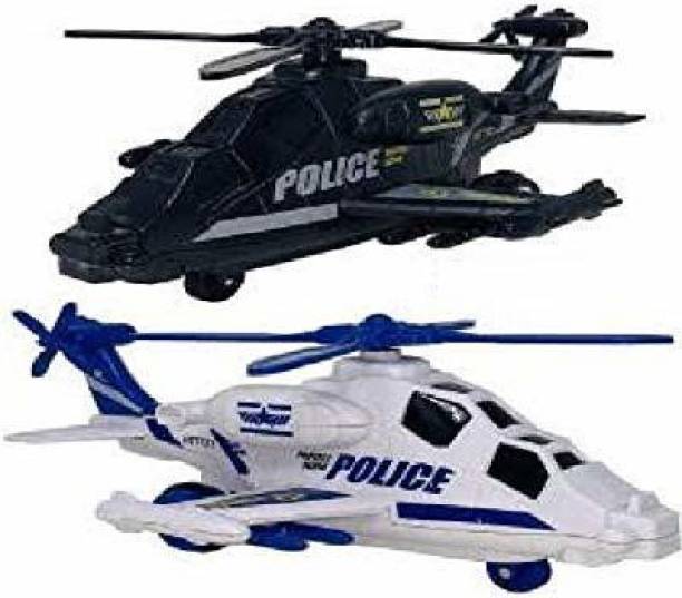 SR Toys Friction Powered Stylist Helicopter Toy for Kids (Multicolor, Pack of: 2)