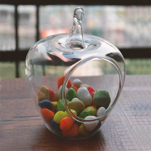 Virya Clear Hanging Glass Planters, Garden Decor, Apple Glass Terrarium (Set of 1) Borosilicate Glass Vase